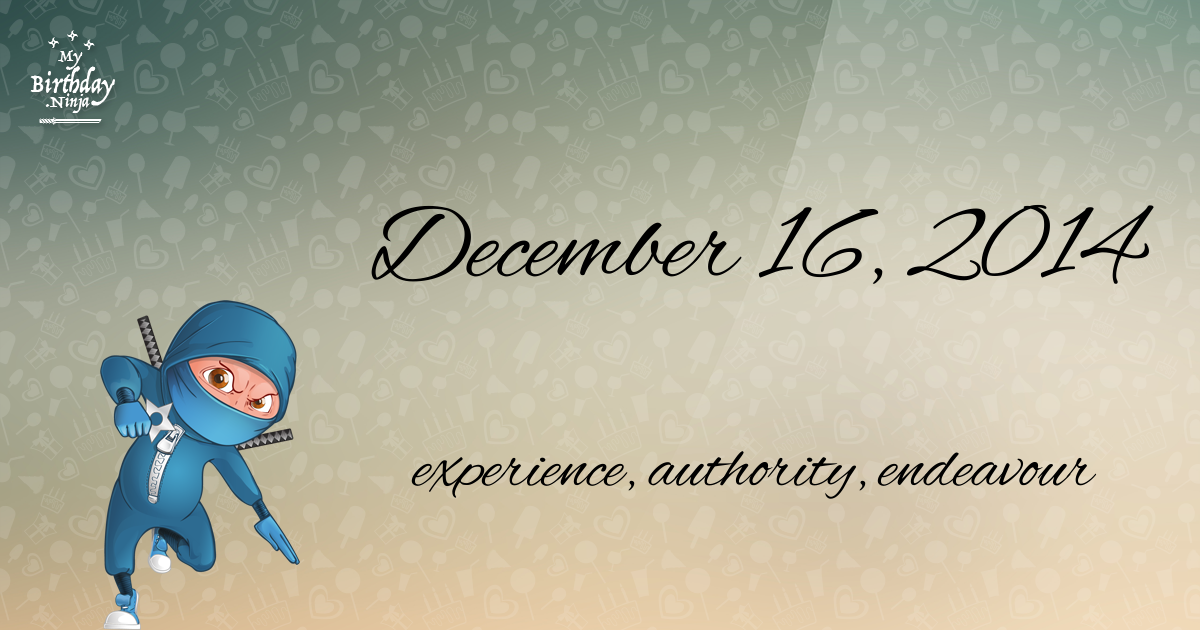 December 16, 2014 Birthday Ninja Poster
