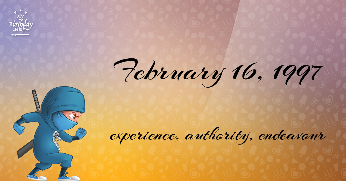 February 16, 1997 Birthday Ninja Poster