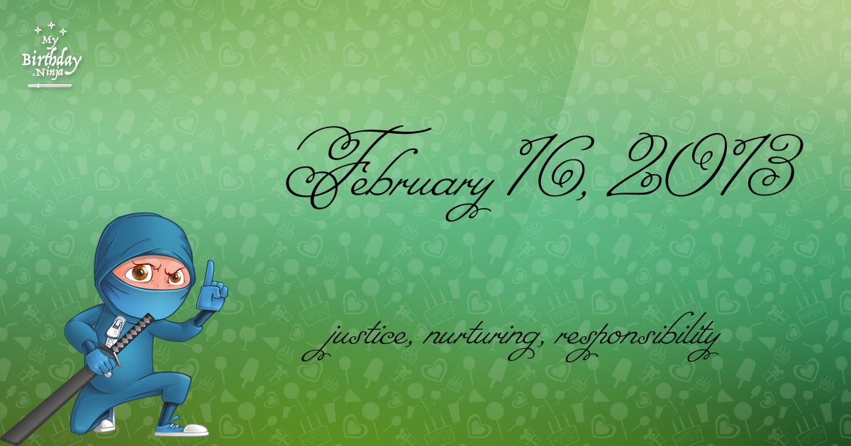 February 16, 2013 Birthday Ninja Poster
