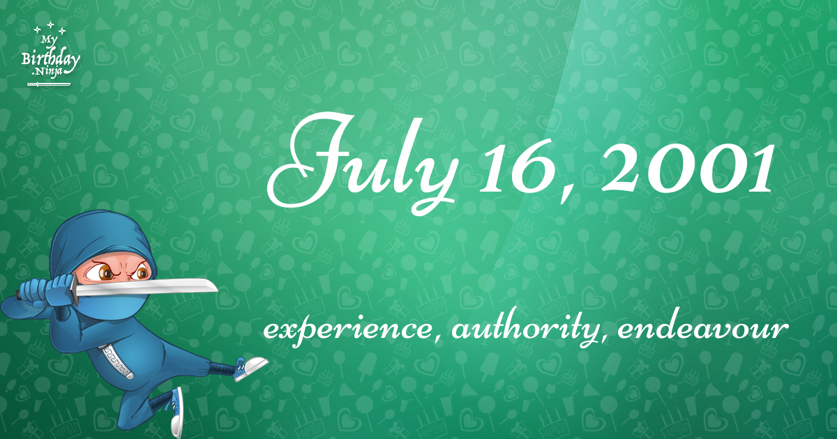 July 16, 2001 Birthday Ninja Poster