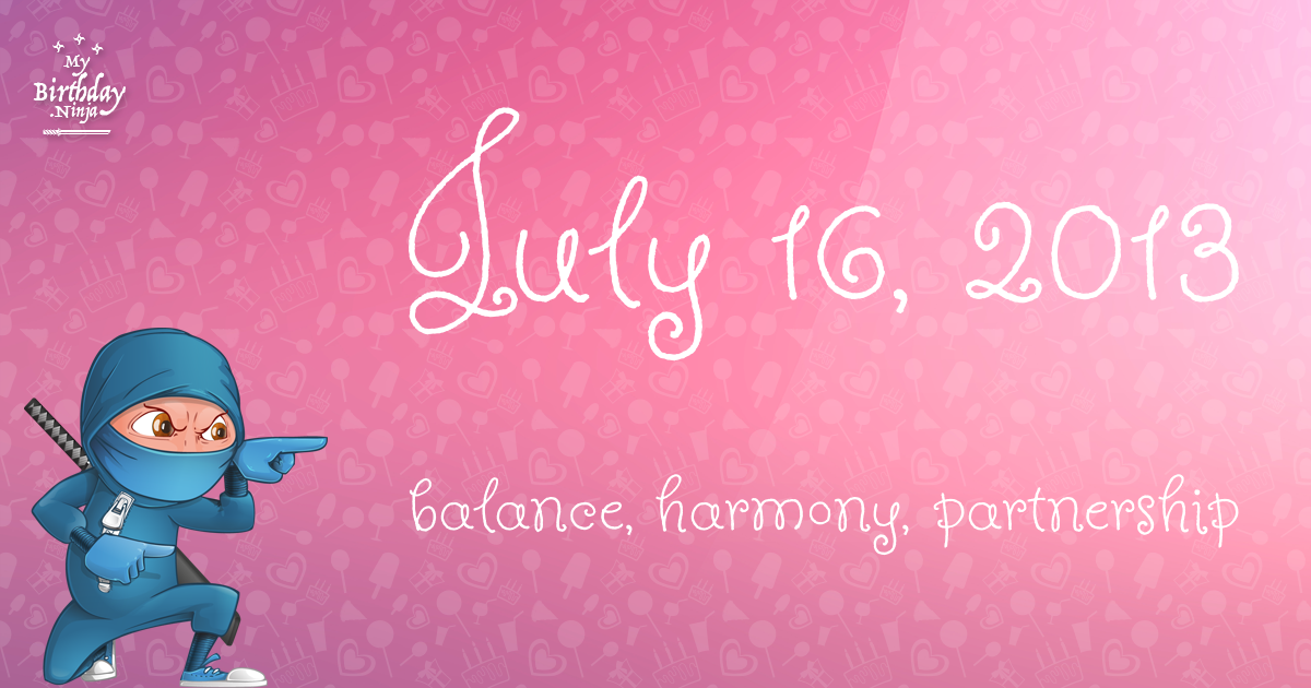 July 16, 2013 Birthday Ninja Poster