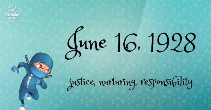 June 16, 1928 Birthday Ninja