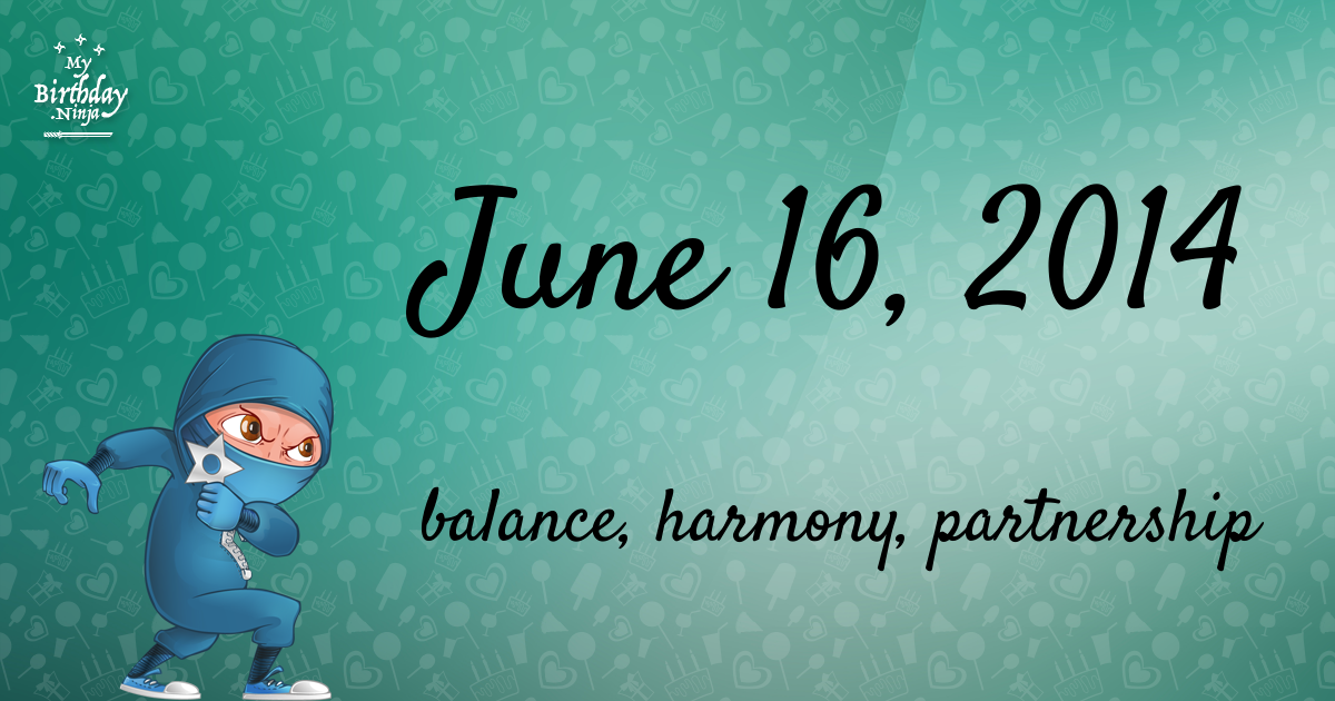 June 16, 2014 Birthday Ninja Poster
