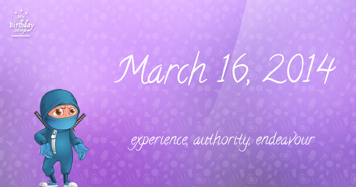 March 16, 2014 Birthday Ninja Poster