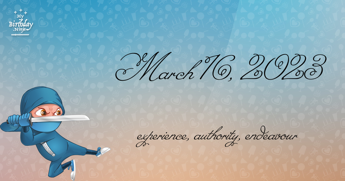 March 16, 2023 Birthday Ninja Poster