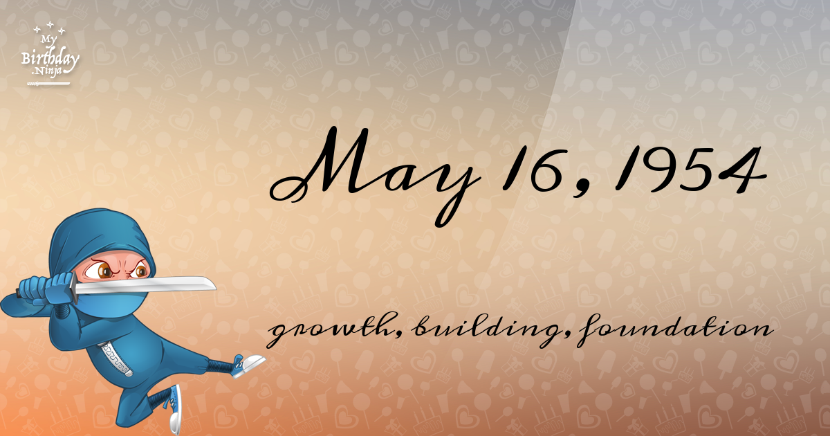 May 16, 1954 Birthday Ninja Poster