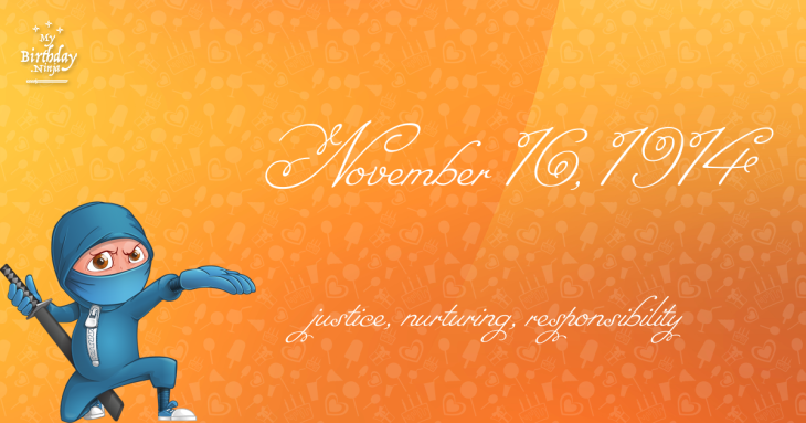 November 16, 1914 Birthday Ninja