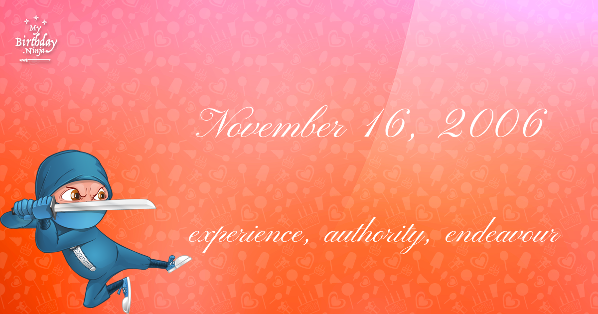 November 16, 2006 Birthday Ninja Poster