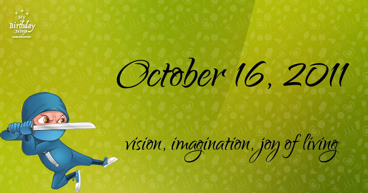 October 16, 2011 Birthday Ninja Poster