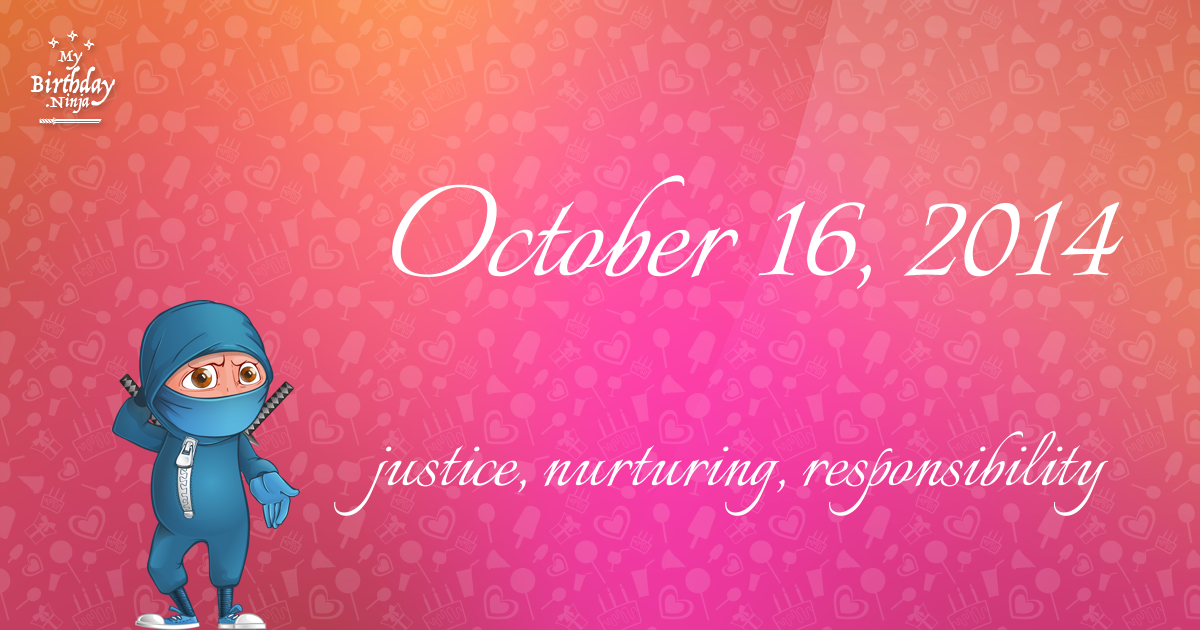 October 16, 2014 Birthday Ninja Poster