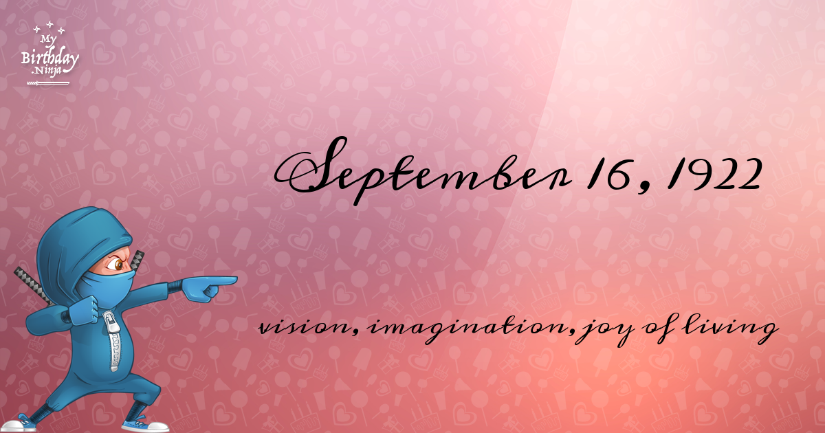 September 16, 1922 Birthday Ninja Poster