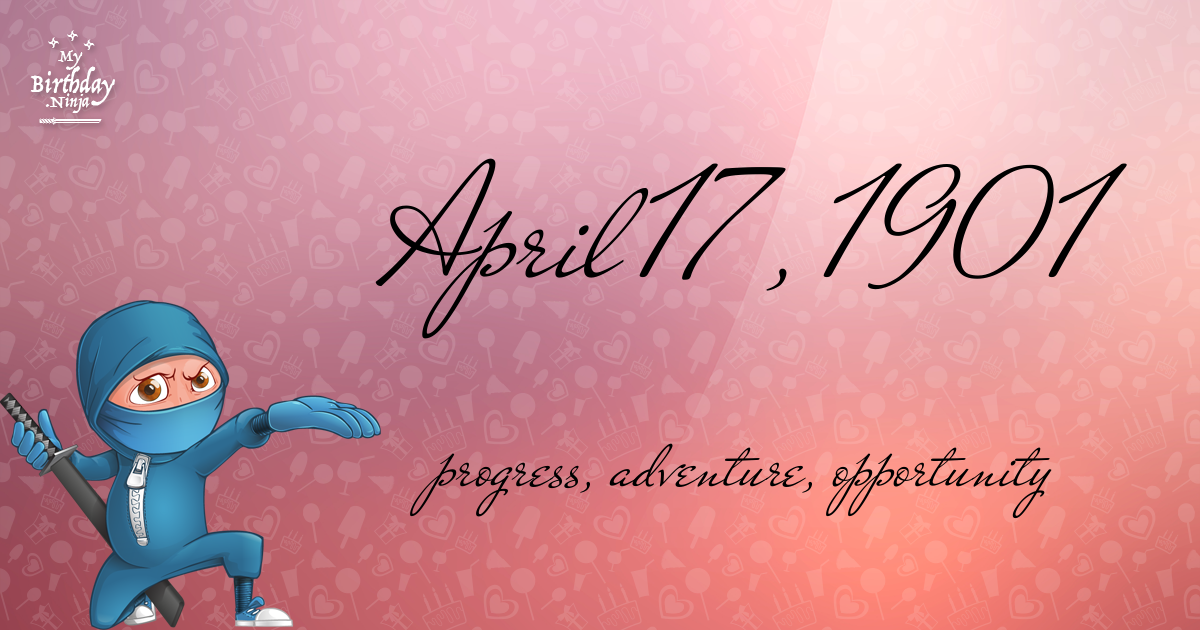 April 17, 1901 Birthday Ninja Poster