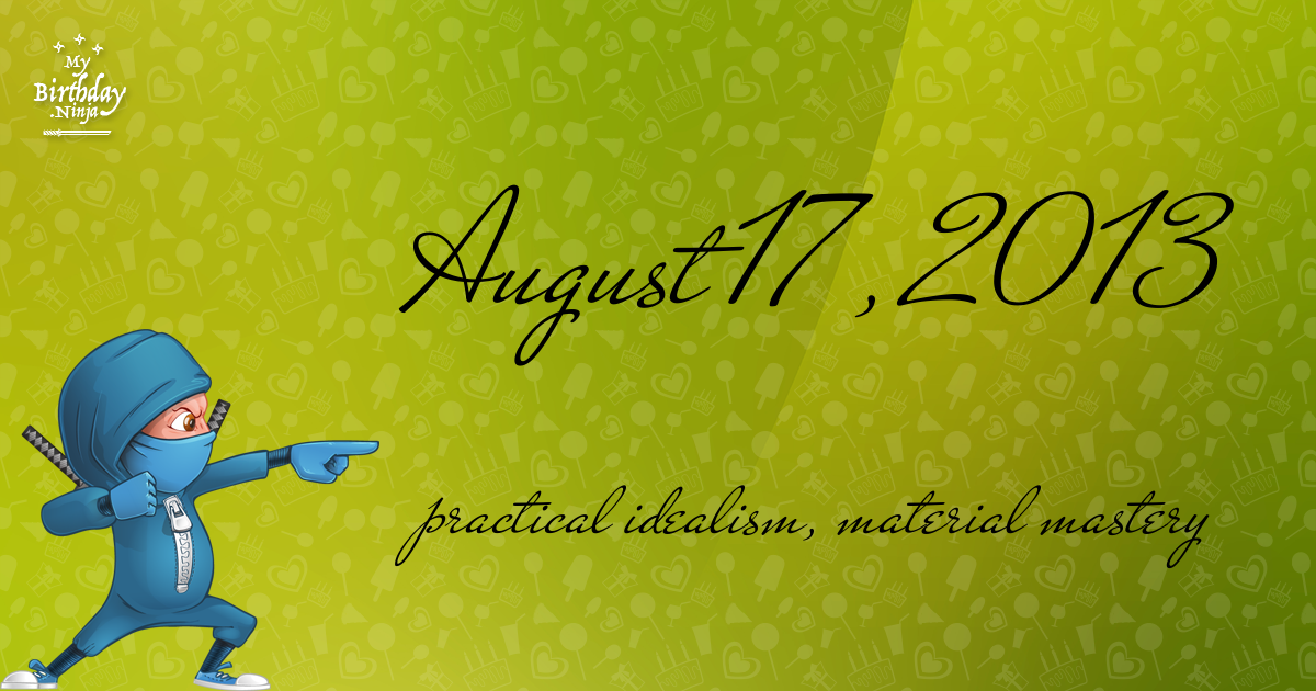 August 17, 2013 Birthday Ninja Poster