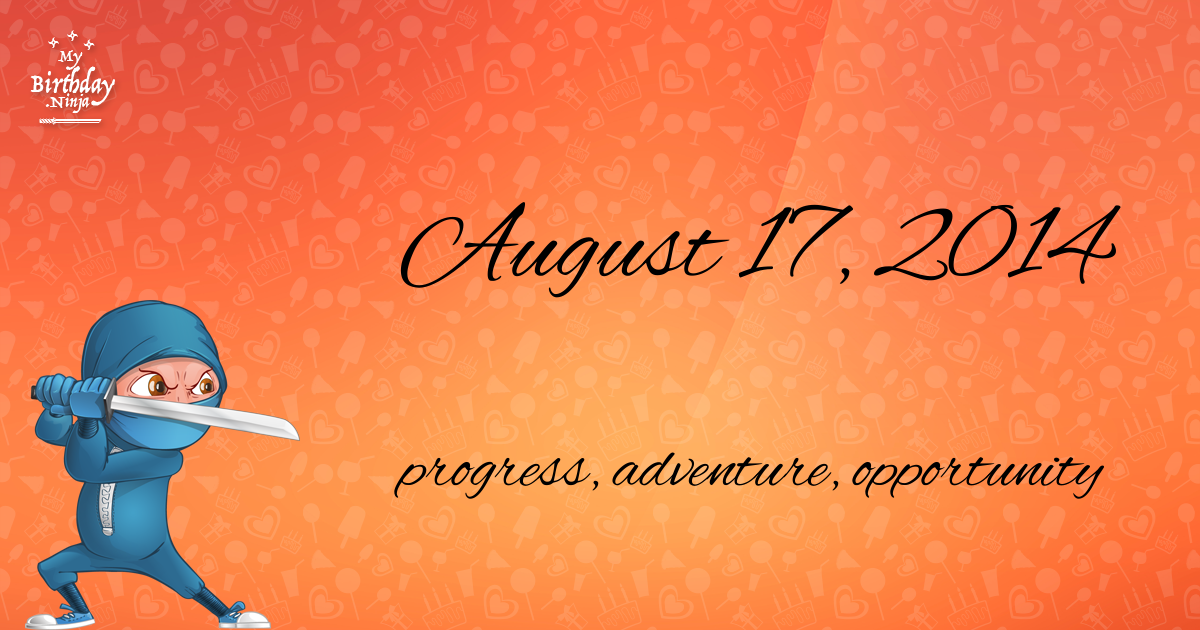 August 17, 2014 Birthday Ninja Poster