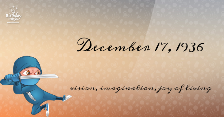 December 17, 1936 Birthday Ninja