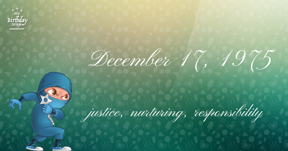 December 17, 1975 Birthday Ninja Poster