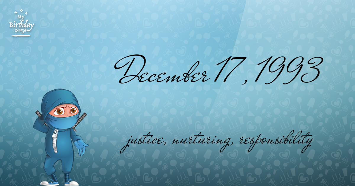 December 17, 1993 Birthday Ninja Poster