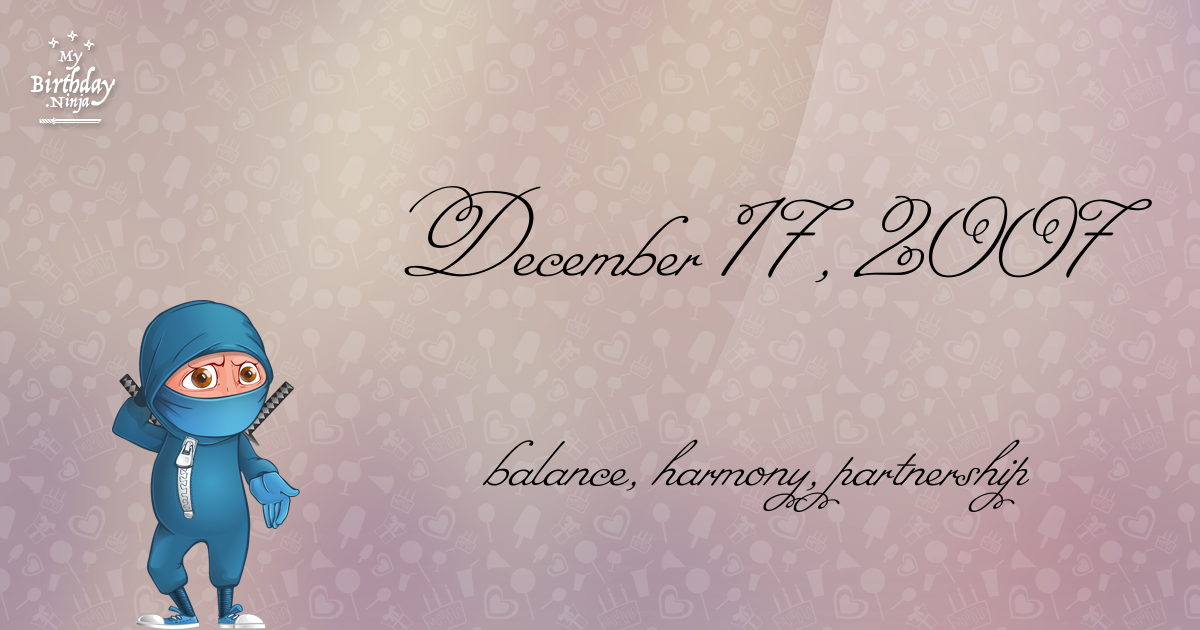 December 17, 2007 Birthday Ninja Poster
