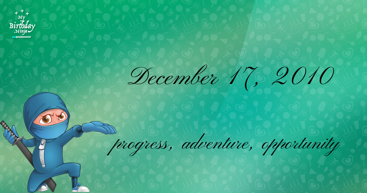 December 17, 2010 Birthday Ninja Poster