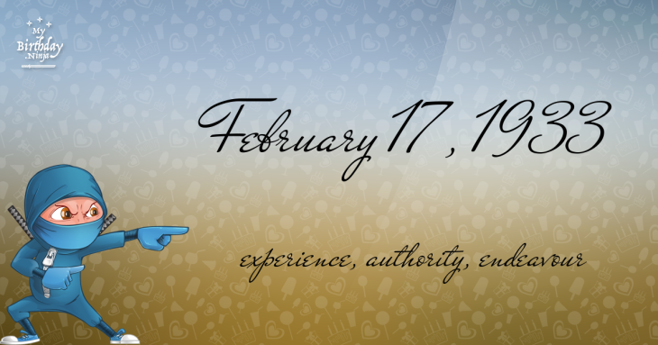 February 17, 1933 Birthday Ninja