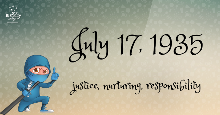 July 17, 1935 Birthday Ninja