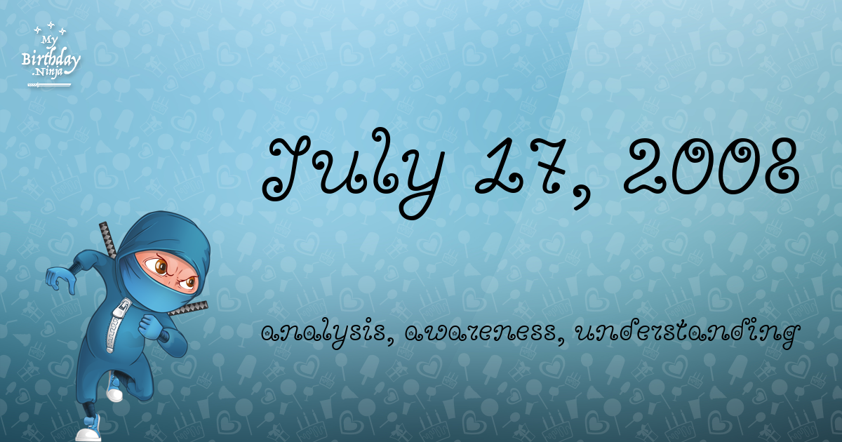July 17, 2008 Birthday Ninja Poster