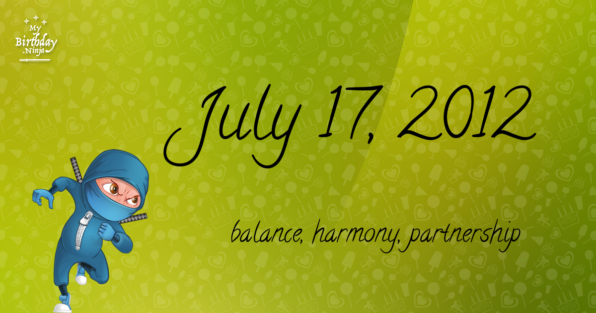 July 17, 2012 Birthday Ninja Poster