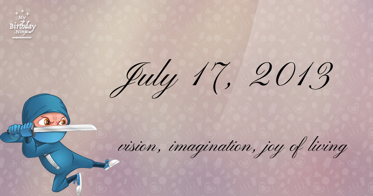 July 17, 2013 Birthday Ninja Poster