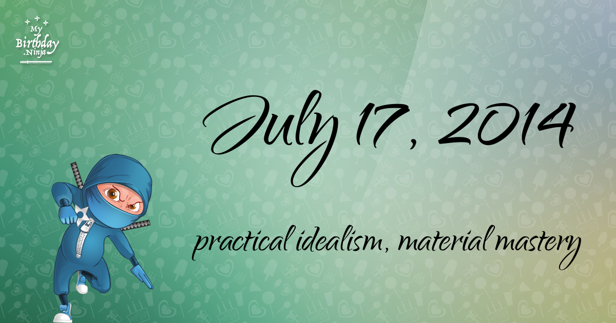 July 17, 2014 Birthday Ninja Poster