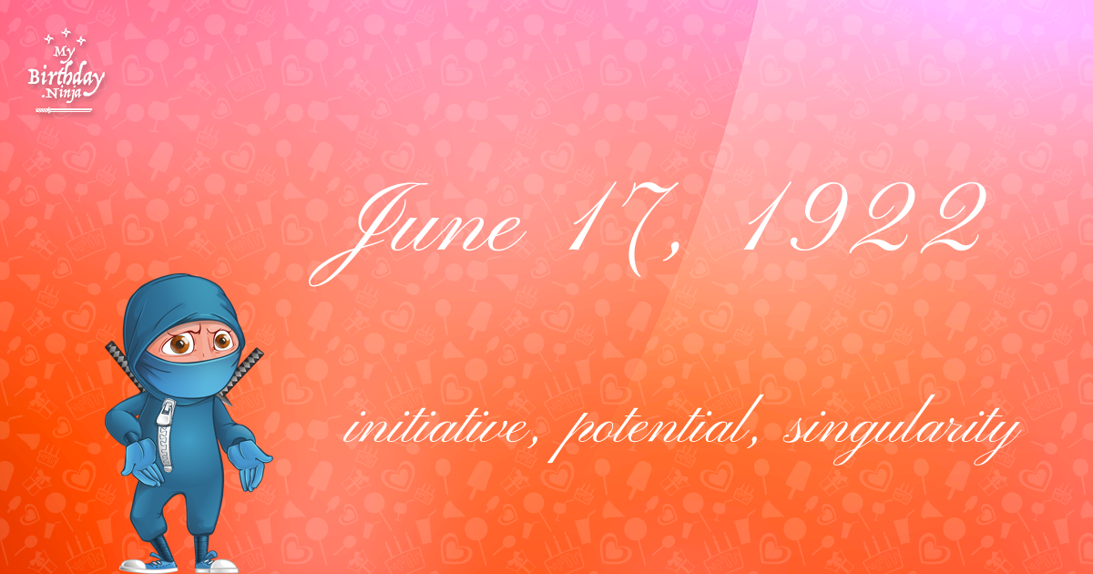 June 17, 1922 Birthday Ninja Poster