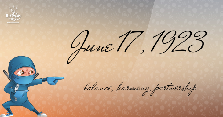 June 17, 1923 Birthday Ninja