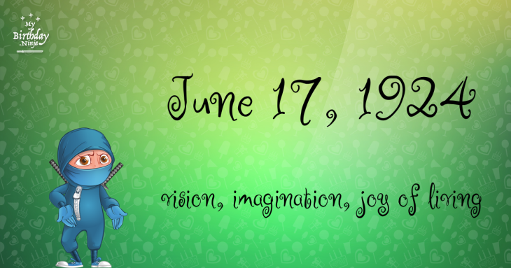 June 17, 1924 Birthday Ninja