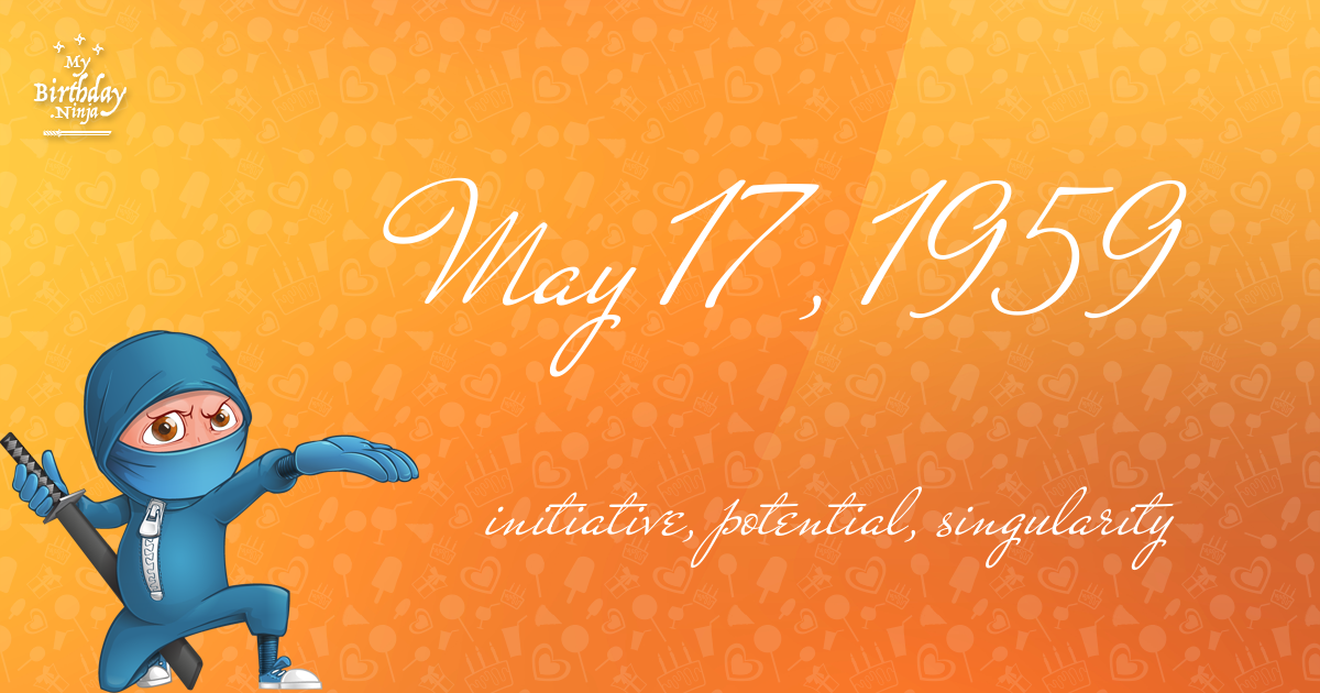 May 17, 1959 Birthday Ninja Poster