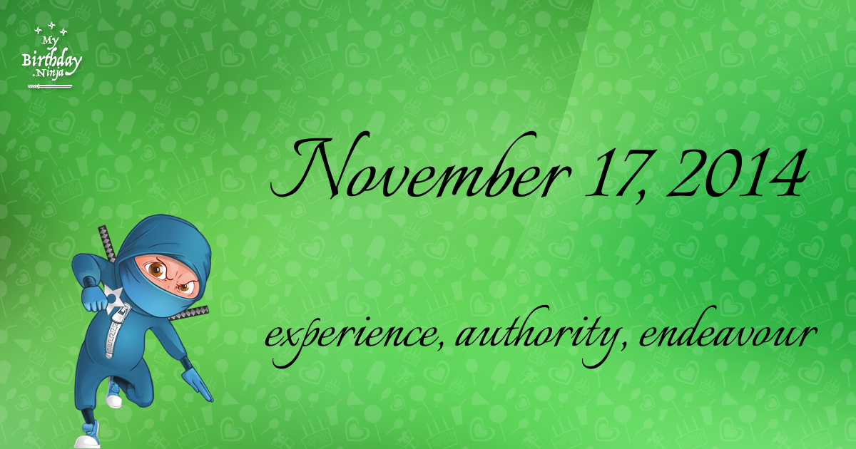 November 17, 2014 Birthday Ninja Poster