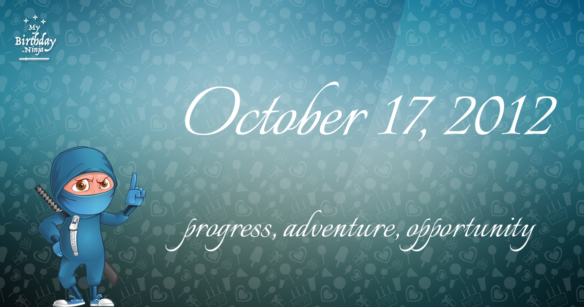 October 17, 2012 Birthday Ninja Poster