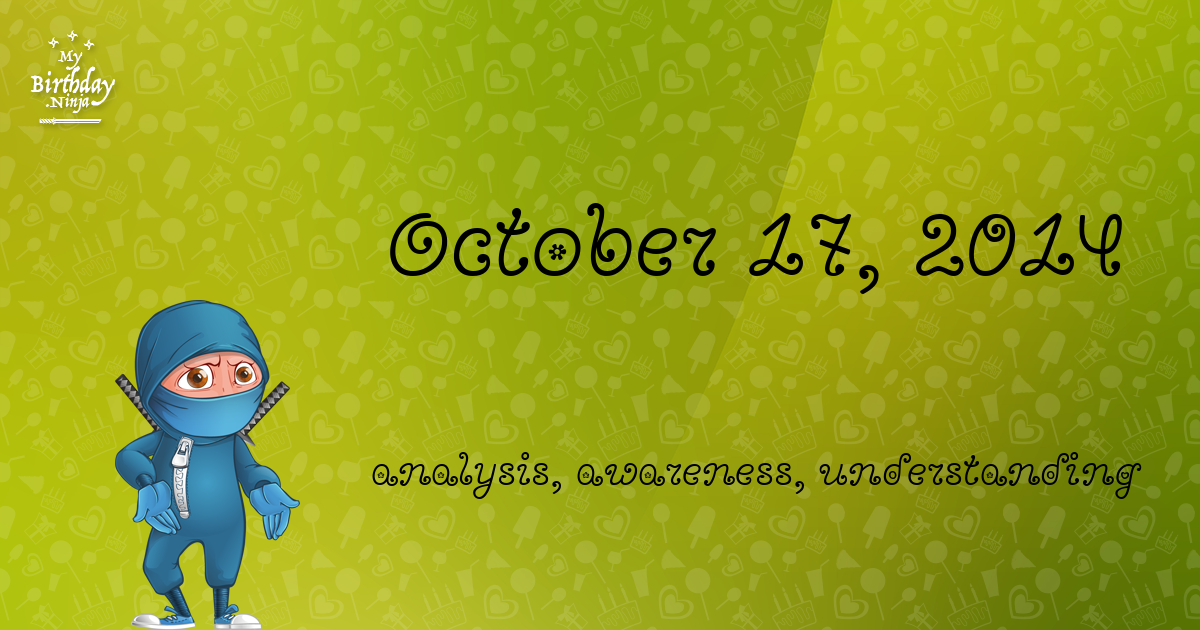 October 17, 2014 Birthday Ninja Poster