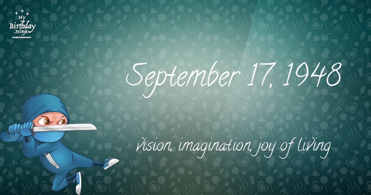 September 17, 1948 Birthday Ninja Poster