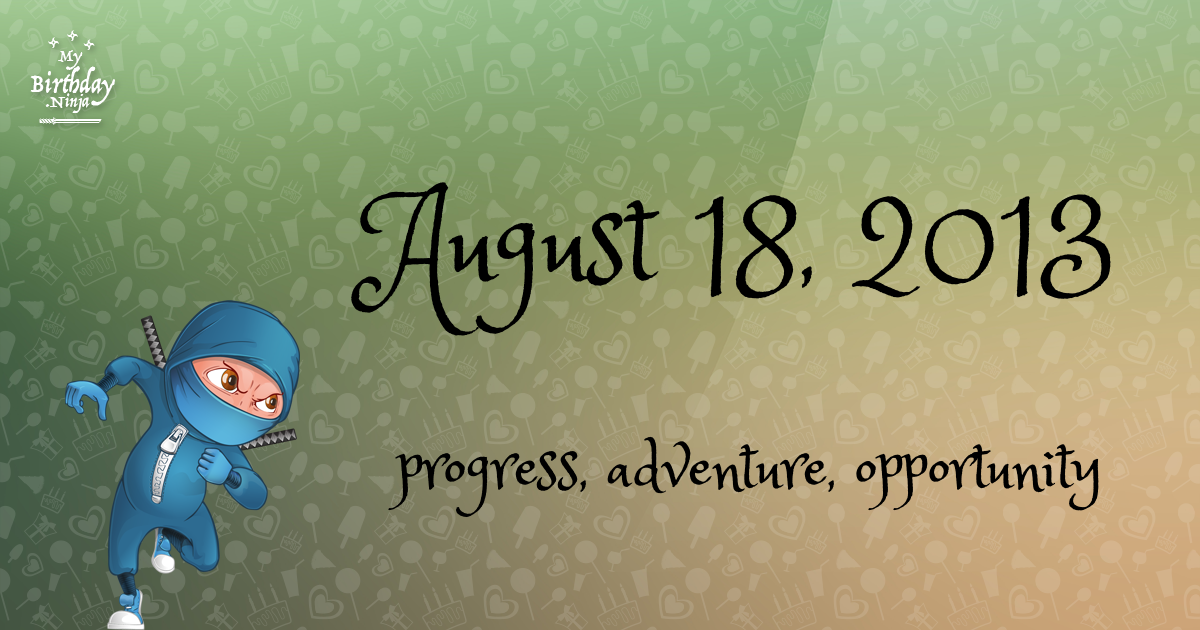 August 18, 2013 Birthday Ninja Poster