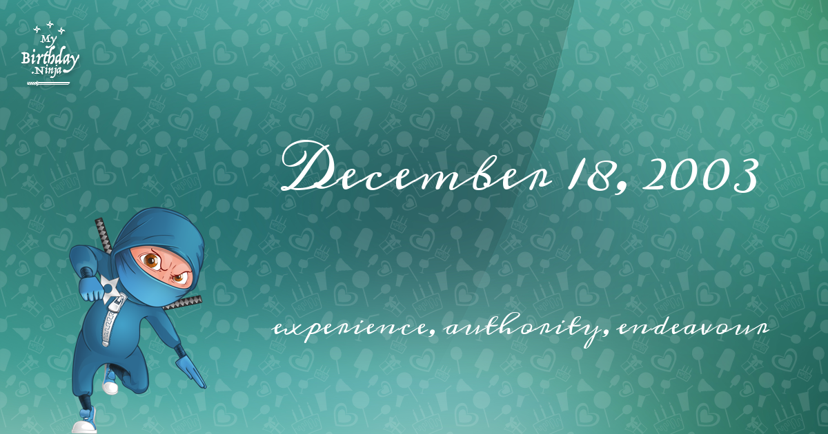 December 18, 2003 Birthday Ninja Poster