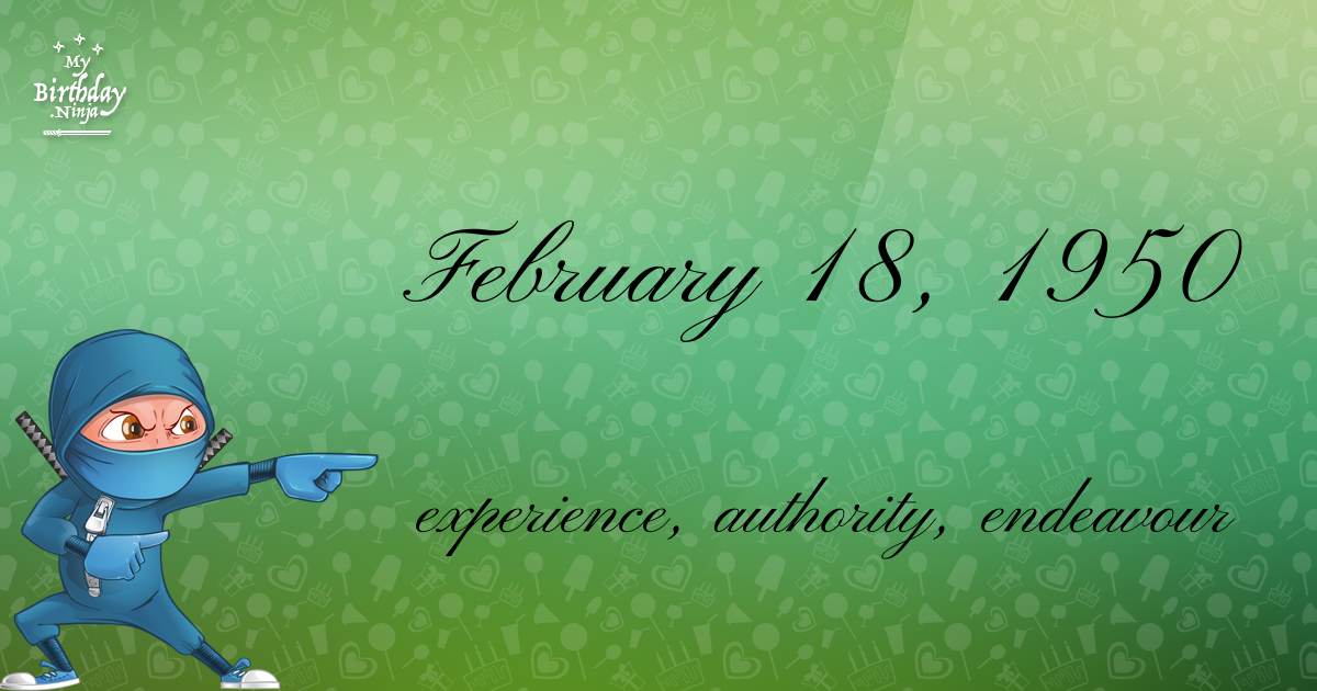 February 18, 1950 Birthday Ninja Poster