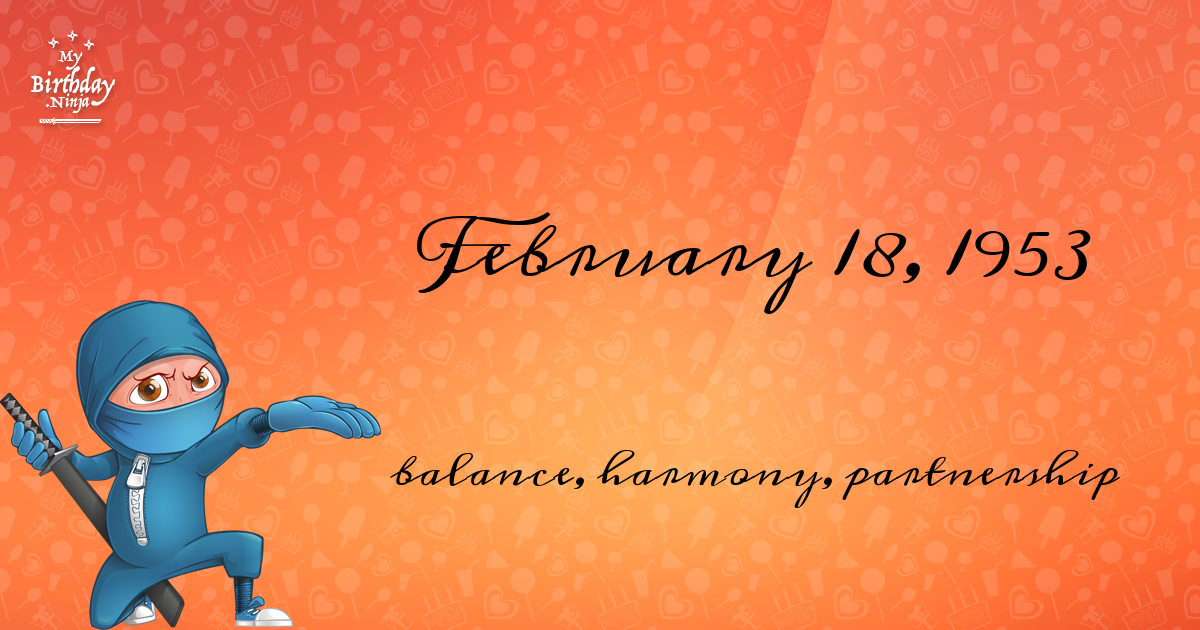 February 18, 1953 Birthday Ninja Poster