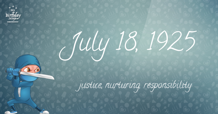 July 18, 1925 Birthday Ninja