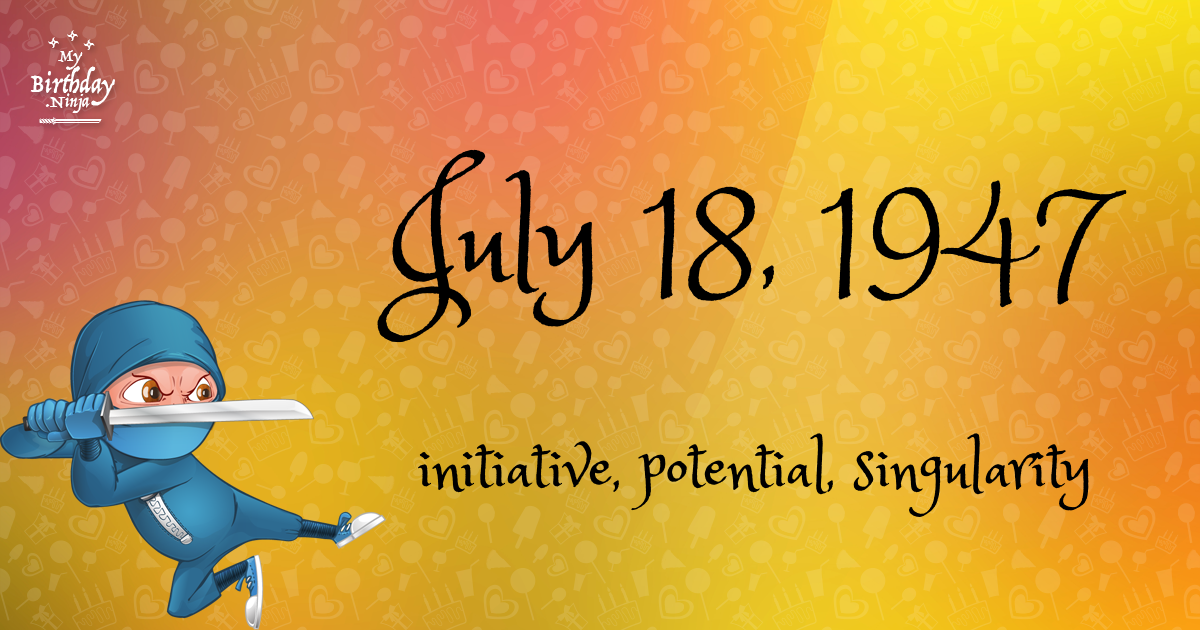 July 18, 1947 Birthday Ninja Poster