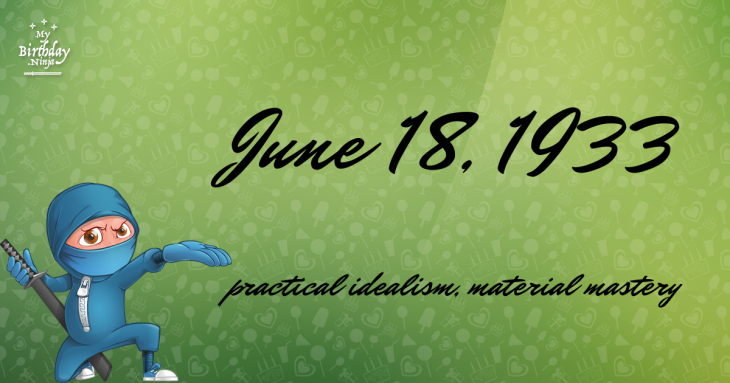 June 18, 1933 Birthday Ninja
