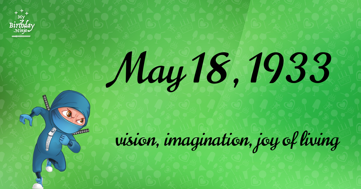 May 18, 1933 Birthday Ninja Poster