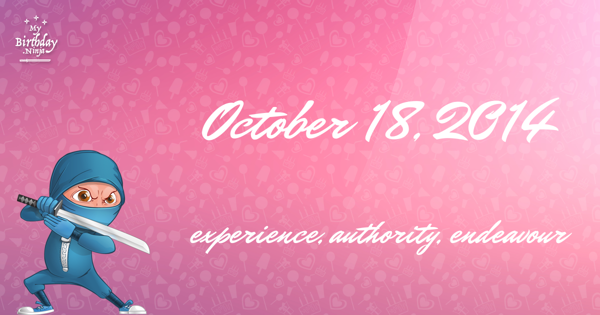 October 18, 2014 Birthday Ninja Poster