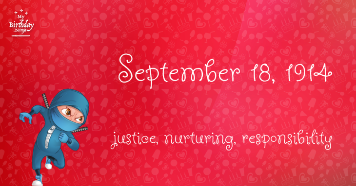September 18, 1914 Birthday Ninja