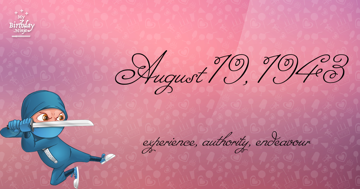 August 19, 1943 Birthday Ninja Poster