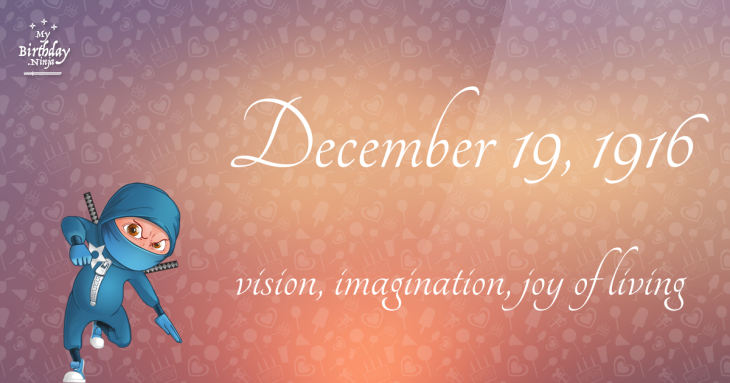 December 19, 1916 Birthday Ninja