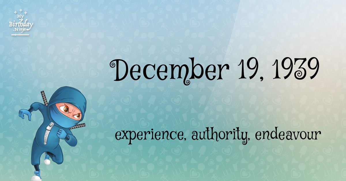 December 19, 1939 Birthday Ninja Poster